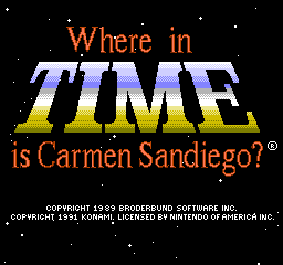 Where in Time Is Carmen Sandiego? title screenshot